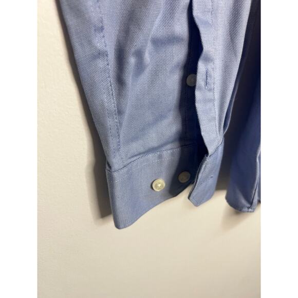 Perry Ellis Portfolio Button Shirt Mens Size 17 34/35 Blue - Picture 3 of 6